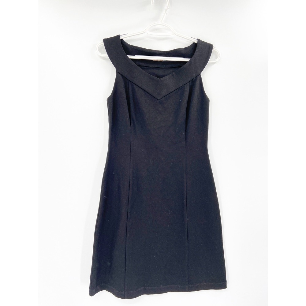 J. McLaughlin Solid‎ Black Sleeveless Sheath Dress Size 2